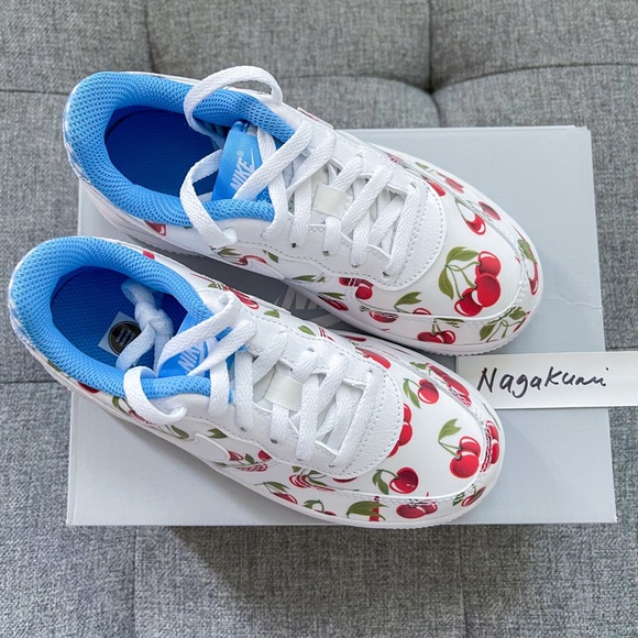 🍒 Nike Air Force 1 low PS white cherry gingham shoes - Picture 3 of 5